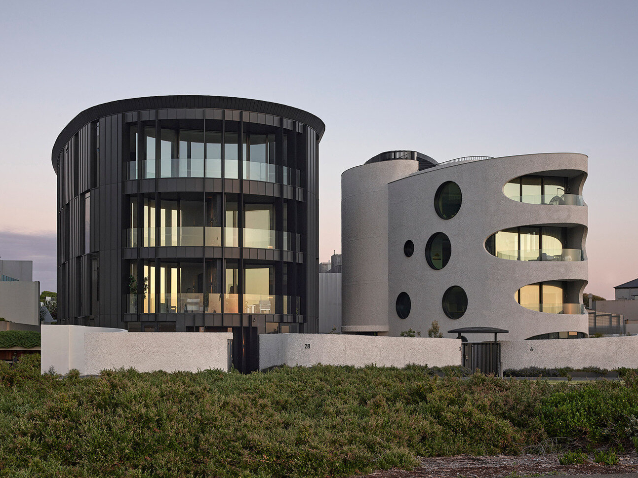  Sculptural apartment forms at Esplanade Brighton step down toward the coast, blending into the urban grain while standing out through bold material choices and curved, contemporary design.
